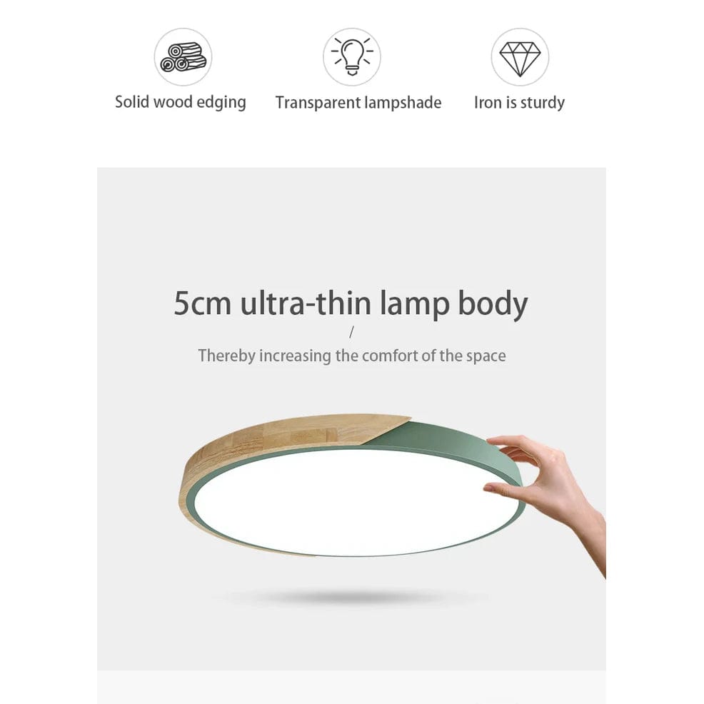 Verthara Wooden Macaron Design LED Ceiling Light