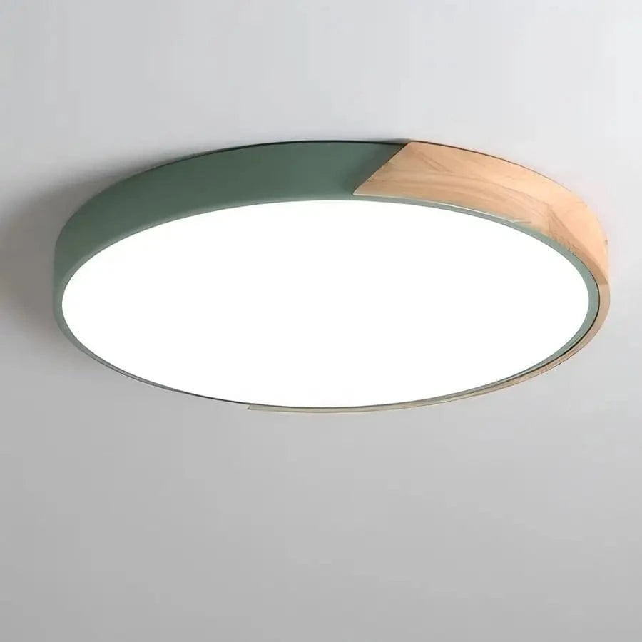 Verthara Wooden Macaron Design LED Ceiling Light Green / 30cm 27W