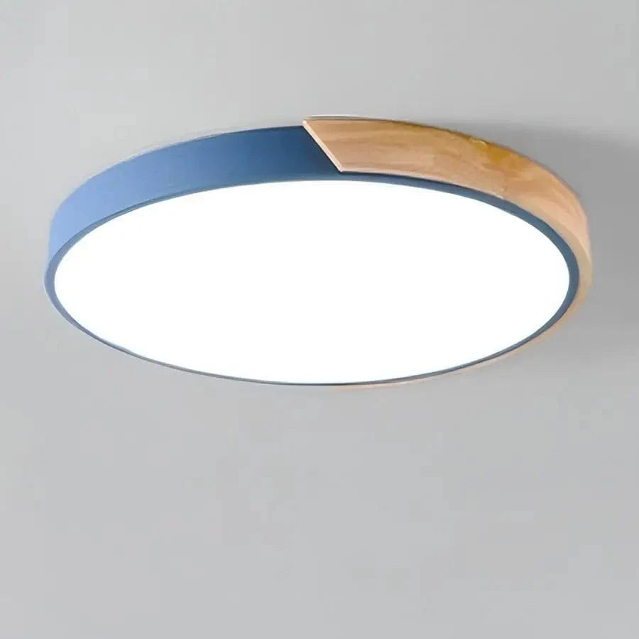 Verthara Wooden Macaron Design LED Ceiling Light Blue / 30cm 27W