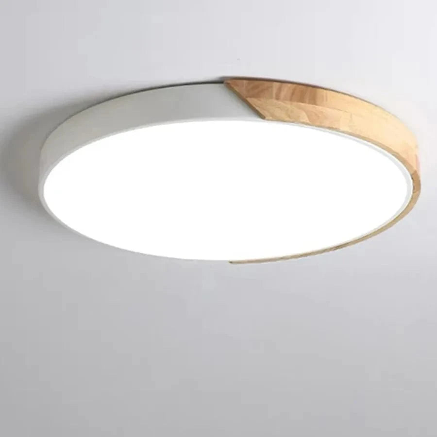 Verthara Wooden Macaron Design LED Ceiling Light White / 30cm 27W