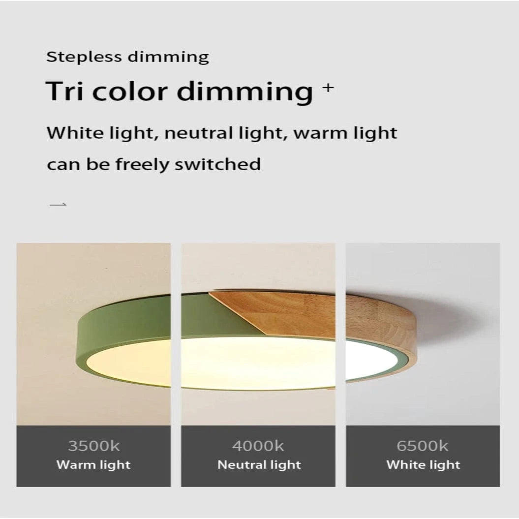 Verthara Wooden Macaron Design LED Ceiling Light