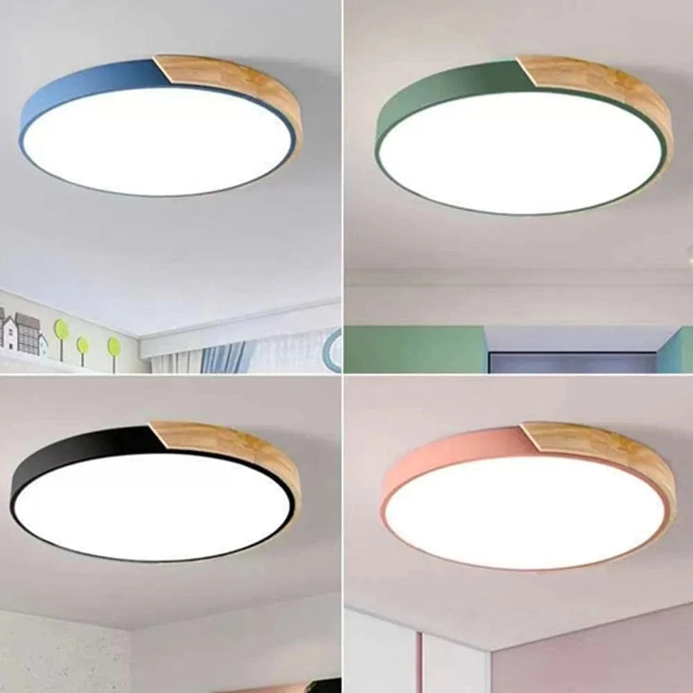 Verthara Wooden Macaron Design LED Ceiling Light