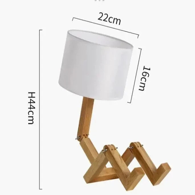 Verthara Wooden Robot Table Lamp