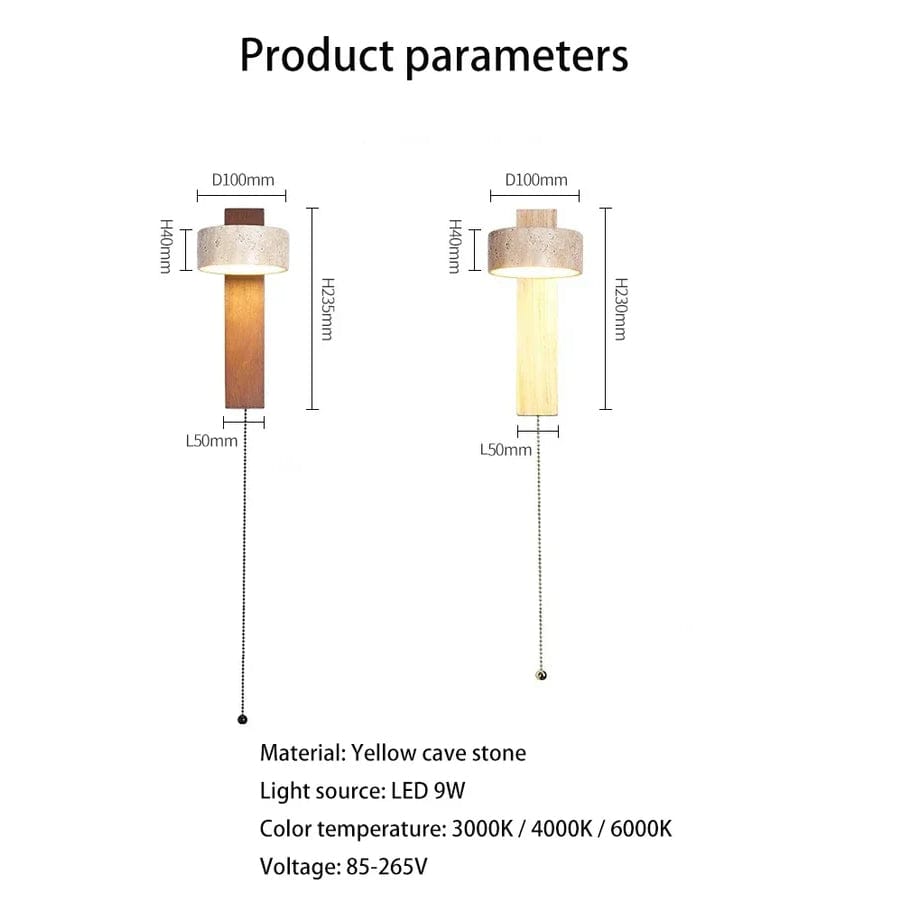 Verthara Yellow Cave Stone LED Sconce