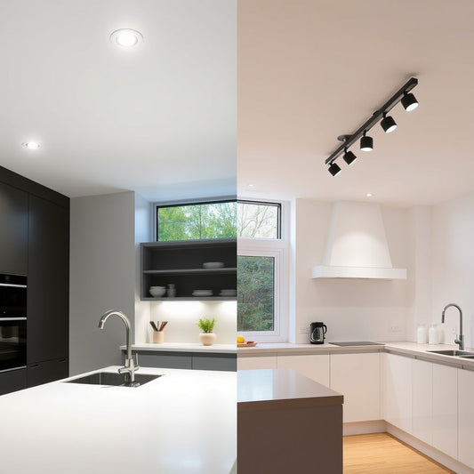 Recessed downlights versus track lighting in a UK kitchen