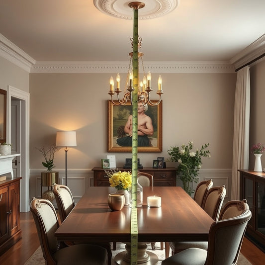 Measuring chandelier hanging height above a dining table in a UK home