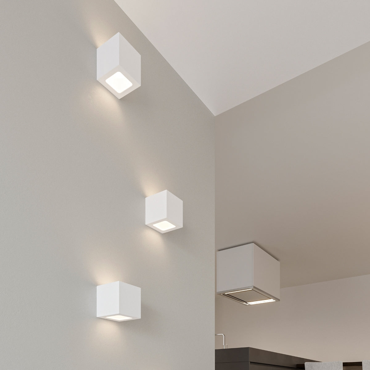 Leo Ceramic Wall Lamp - White - Geometric Design - E27 - LED Compatible