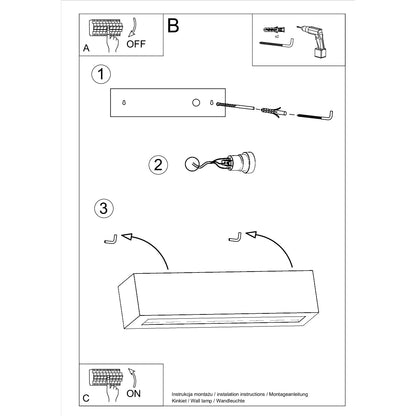 Vega Ceramic Wall Lamp - White - Modern Bidirectional Design - E27 LED