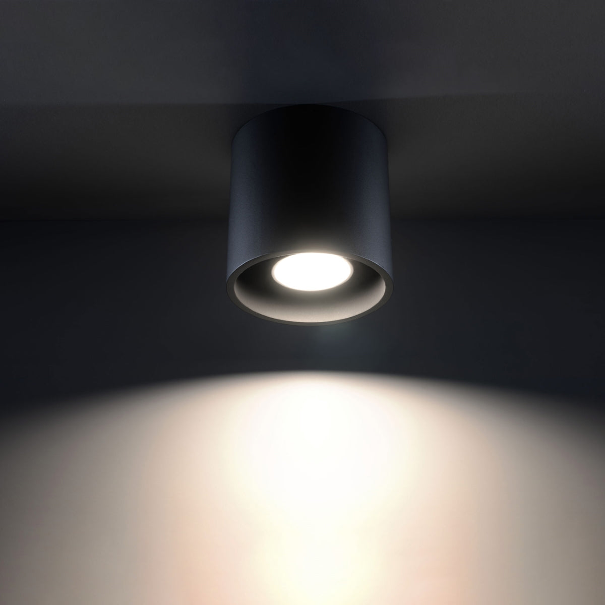 Orbis Black Ceiling/Wall Lamp - Cylindrical - GU10 LED - Aluminum