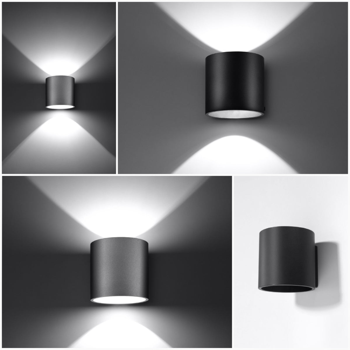 Orbis Black Ceiling & Wall Lamp - Cylindrical Design - Minimalist Lighting