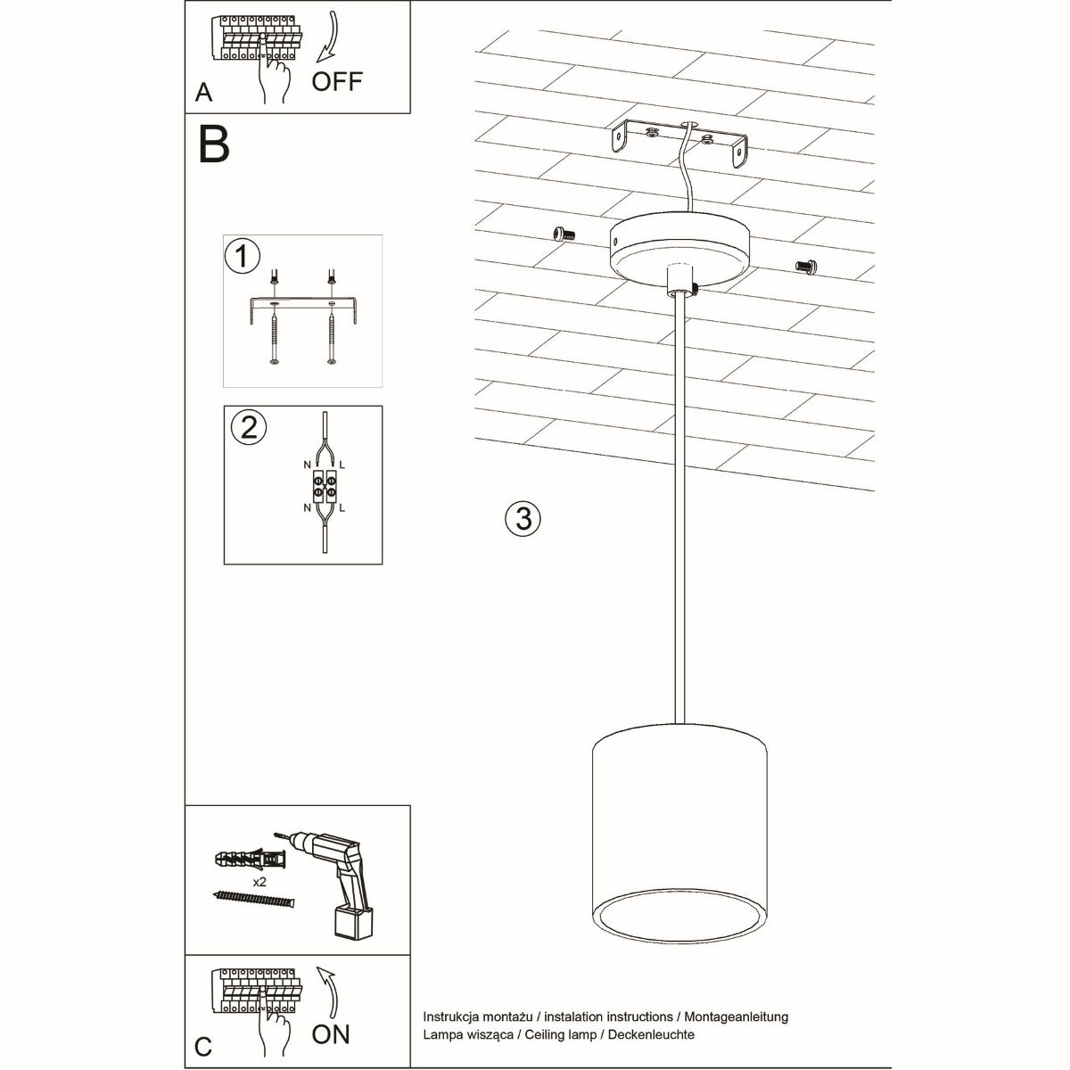 Orbis Black Ceiling & Wall Lamp - Cylindrical Design - Minimalist Lighting