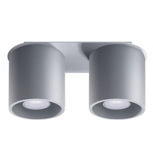 Orbis Gray Ceiling/Wall Lamp - Dual Cylindrical Shades - Aluminum - Modern Design