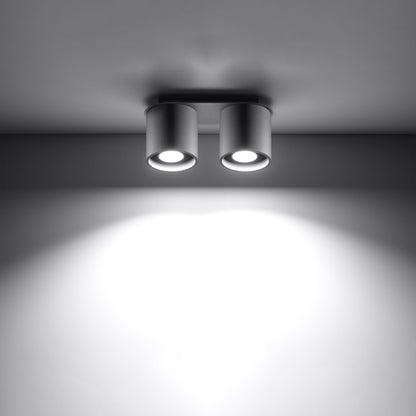 Orbis Gray Ceiling/Wall Lamp - Dual Cylindrical Shades - Aluminum - Modern Design