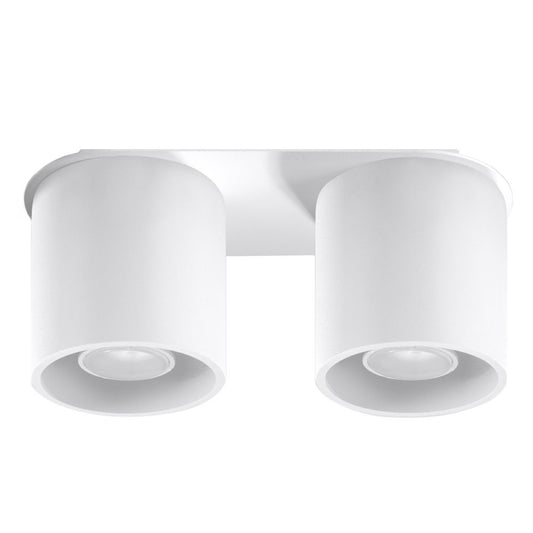 Orbis White Ceiling/Wall Lamp - Dual Cylindrical Shades - Aluminum - Modern