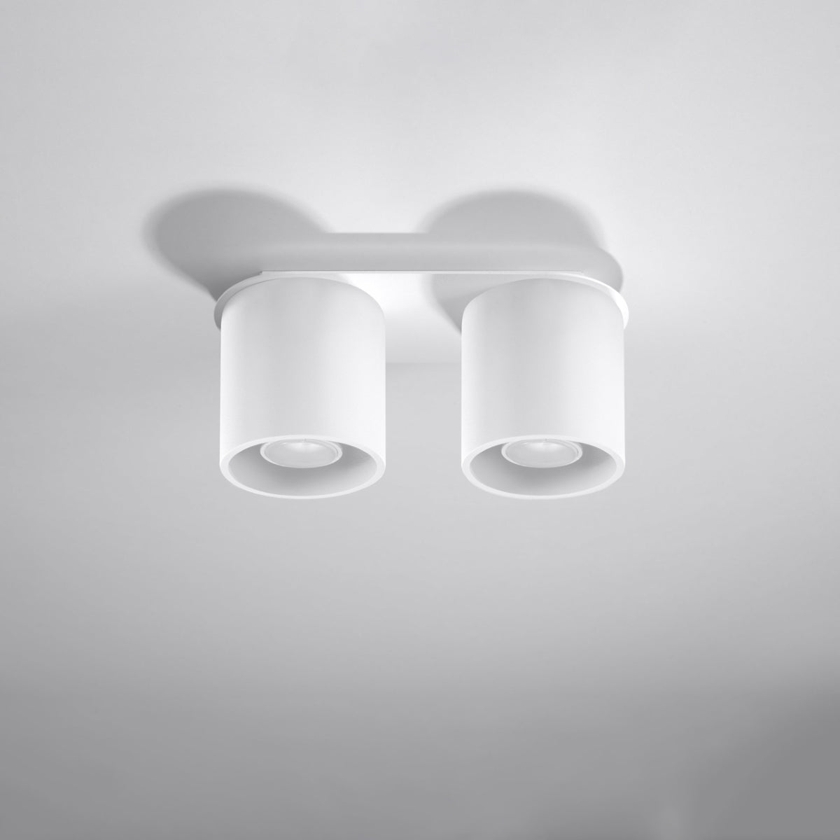 Orbis White Ceiling/Wall Lamp - Dual Cylindrical Shades - Aluminum - Modern