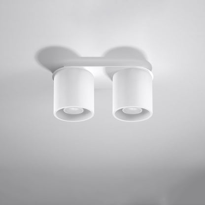 Orbis White Ceiling/Wall Lamp - Dual Cylindrical Shades - Aluminum - Modern