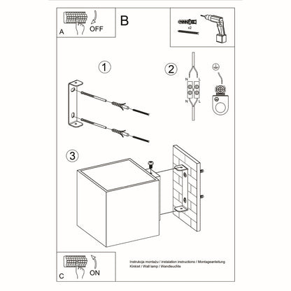 Quad White Wall Lamp - G9 Light - Aluminum - Modern Design - 10x12 cm