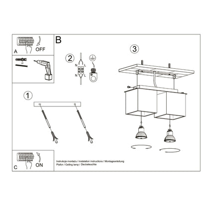 Quad Black Wall Lamp - Dual GU10 Lights - Modern Aluminum Design - 26x11x12 cm