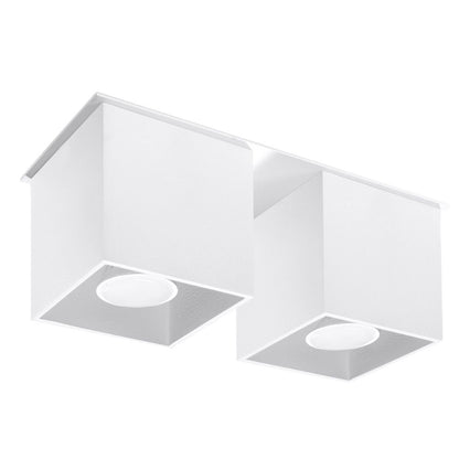 Quad White Wall Lamp - Dual GU10 Lights, Modern Aluminum Design, 26x11x12 cm