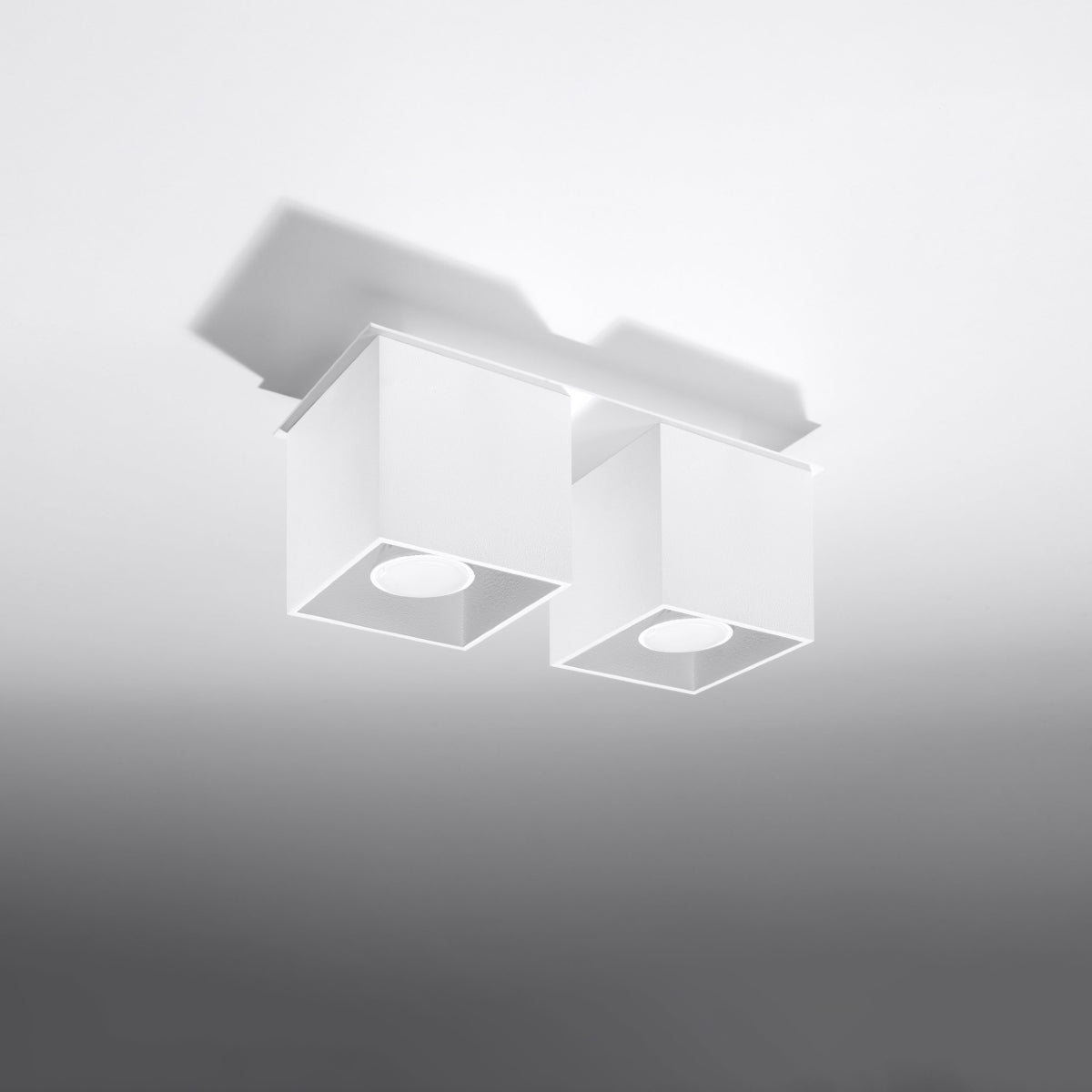 Quad White Wall Lamp - Dual GU10 Lights, Modern Aluminum Design, 26x11x12 cm