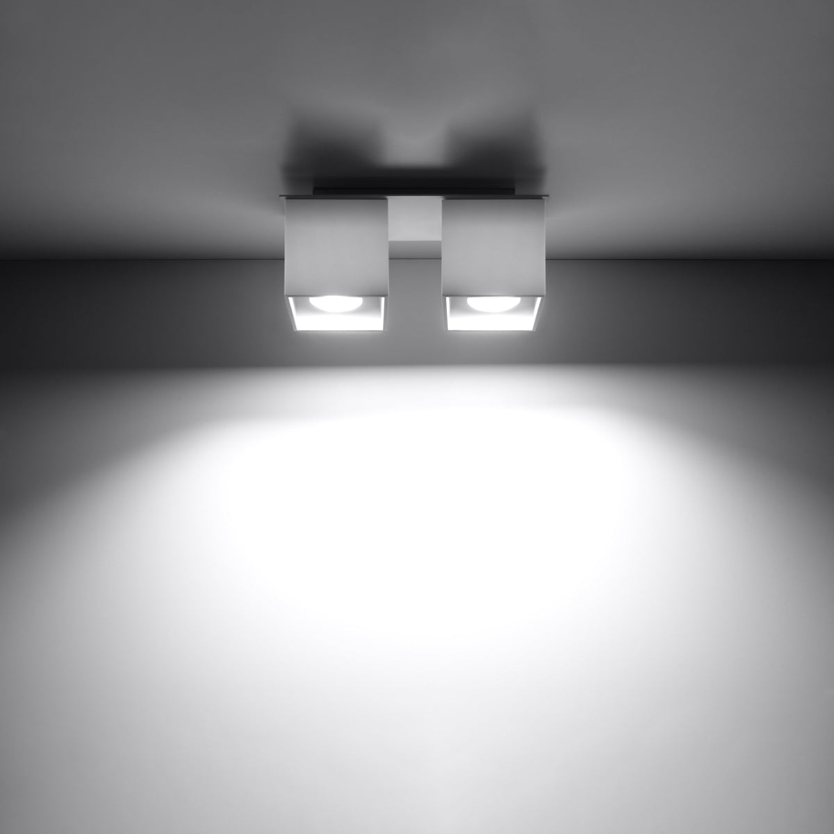 Quad White Wall Lamp - Dual GU10 Lights, Modern Aluminum Design, 26x11x12 cm