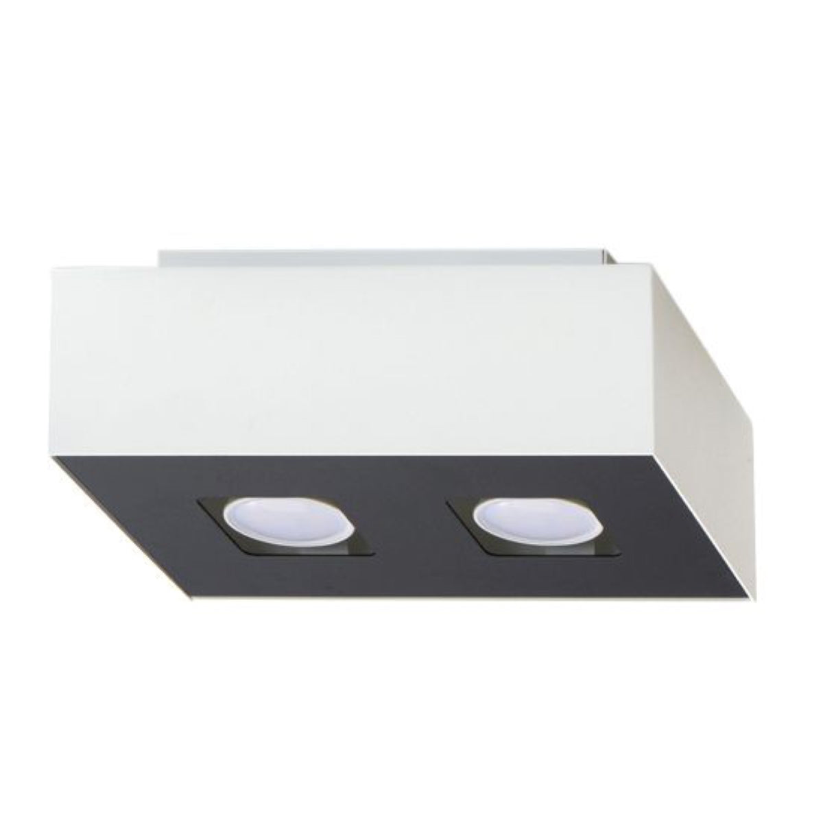 Mono Ceiling Lamp - GU10 Double Light, Steel Design, White/Black, 24x14x11 cm