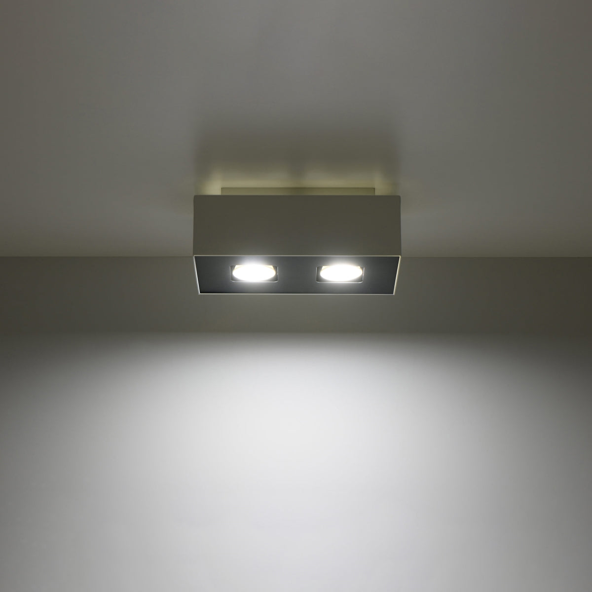 Mono Ceiling Lamp - GU10 Double Light, Steel Design, White/Black, 24x14x11 cm