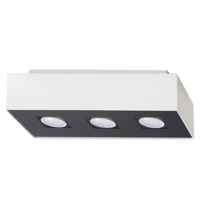 Mono Ceiling Lamp - GU10 Triple Light, Steel, White/Black, 34x14x11 cm