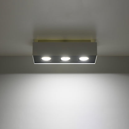 Mono Ceiling Lamp - GU10 Triple Light, Steel, White/Black, 34x14x11 cm