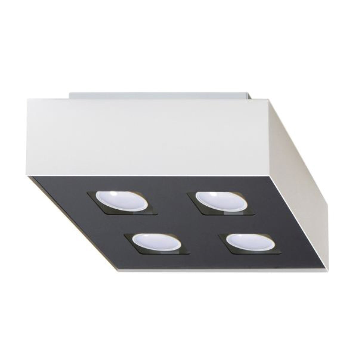 Mono Ceiling Lamp - GU10 Quad Light - Steel - White/Black - 24x24x11 cm