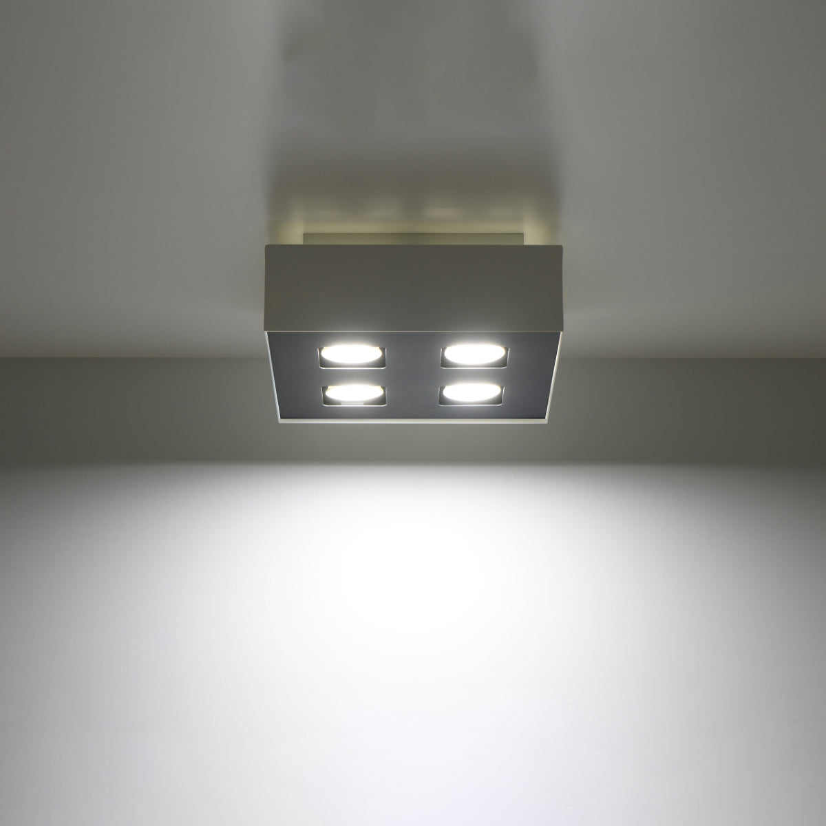 Mono Ceiling Lamp - GU10 Quad Light - Steel - White/Black - 24x24x11 cm