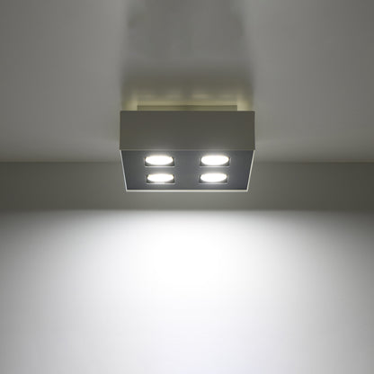 Mono Ceiling Lamp - GU10 Quad Light - Steel - White/Black - 24x24x11 cm