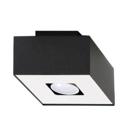 Mono Ceiling Lamp - GU10 Single Light - Steel - White/Black - 14x14x11 cm