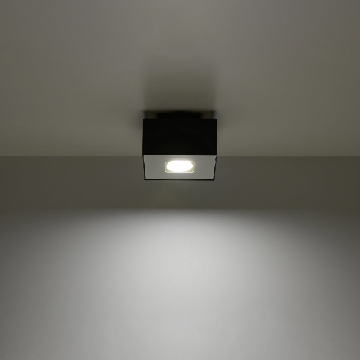 Mono Ceiling Lamp - GU10 Single Light - Steel - White/Black - 14x14x11 cm