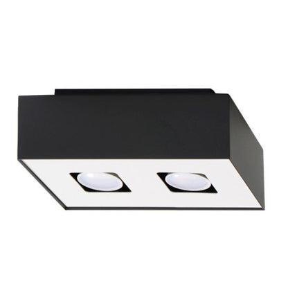 Mono Double Ceiling Lamp - GU10 - Steel - White/Black - 24x14x11 cm