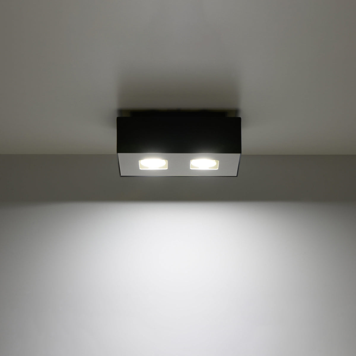 Mono Double Ceiling Lamp - GU10 - Steel - White/Black - 24x14x11 cm