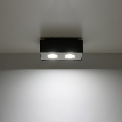 Mono Double Ceiling Lamp - GU10 - Steel - White/Black - 24x14x11 cm