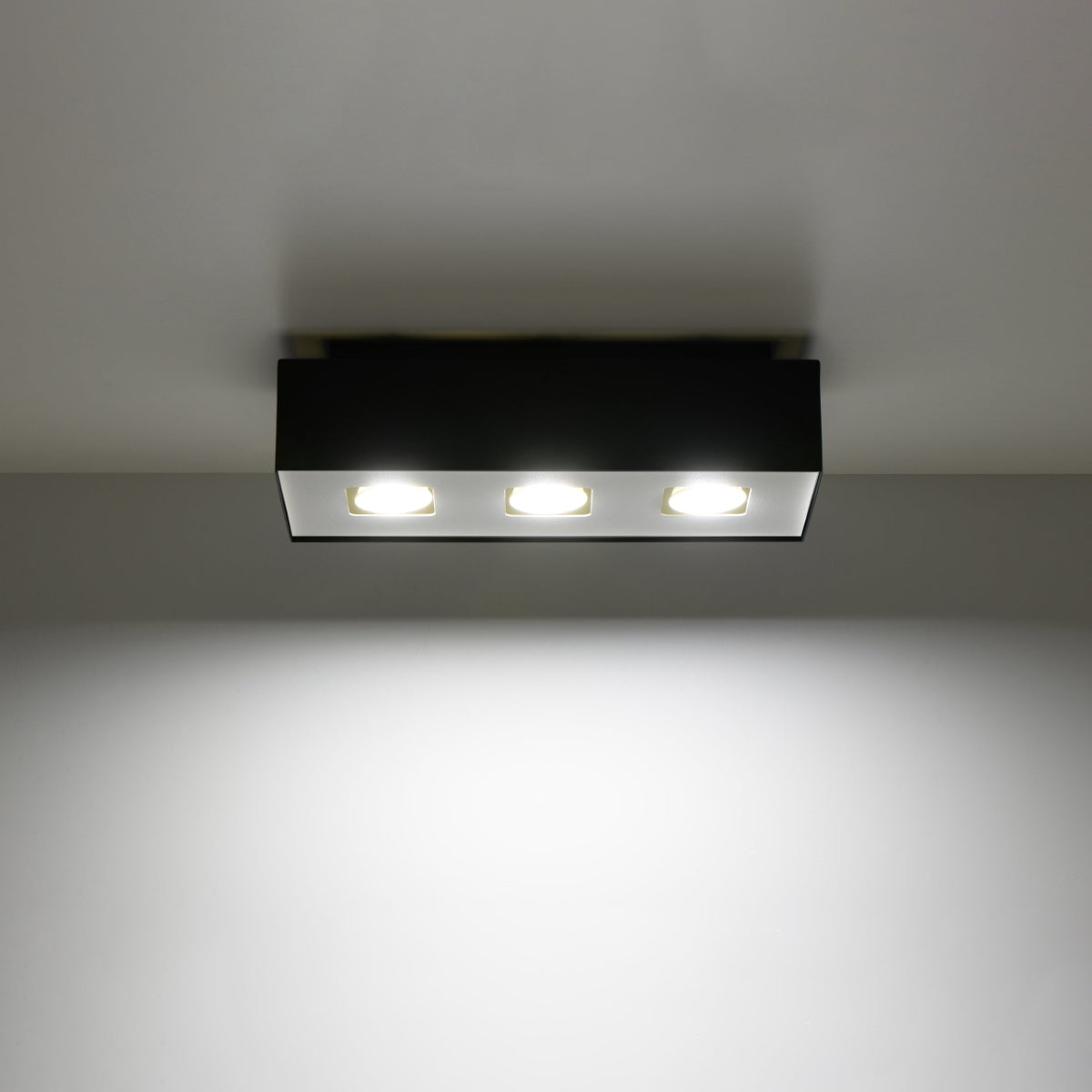 Mono Triple Ceiling Lamp - GU10 - Steel - White/Black - 34x14x11 cm