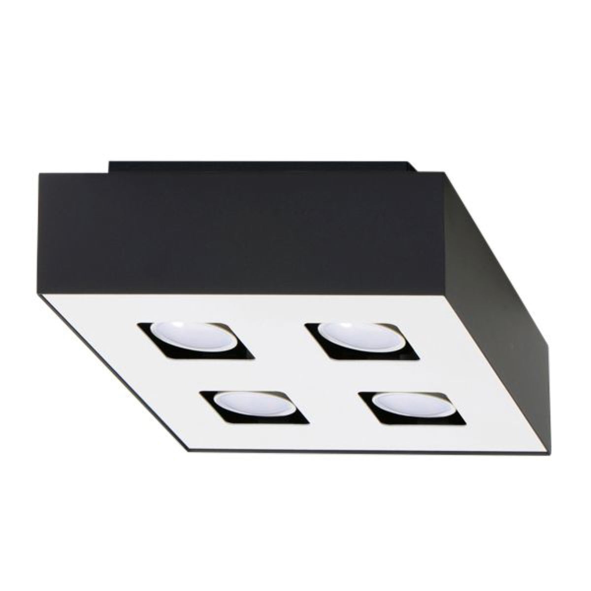 Mono Quad Ceiling Lamp - GU10 - Steel - White/Black - 24x24x11 cm