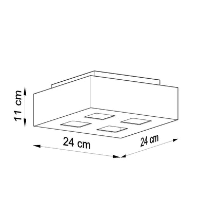 Mono Quad Ceiling Lamp - GU10 - Steel - White/Black - 24x24x11 cm