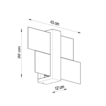 Feniks Modern Wall Lamp - E27 - Wood & Glass - Wenge - 43x12x30 cm