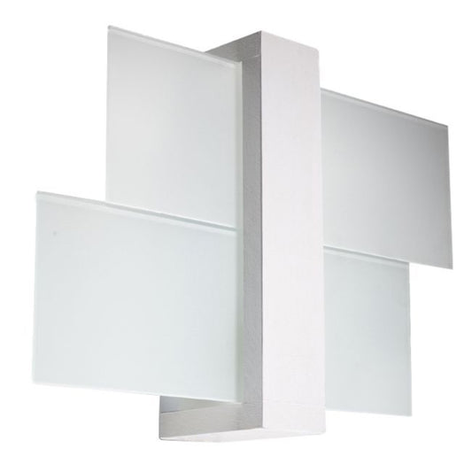 Feniks Modern Wall Lamp - E27 - Wood & Glass - White - 43x12x30 cm