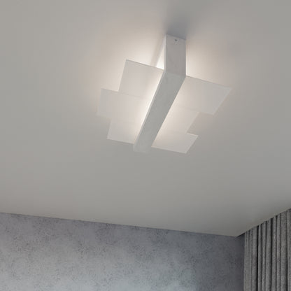 Feniks Modern Wall Lamp - E27 - Wood & Glass - White - 43x12x30 cm