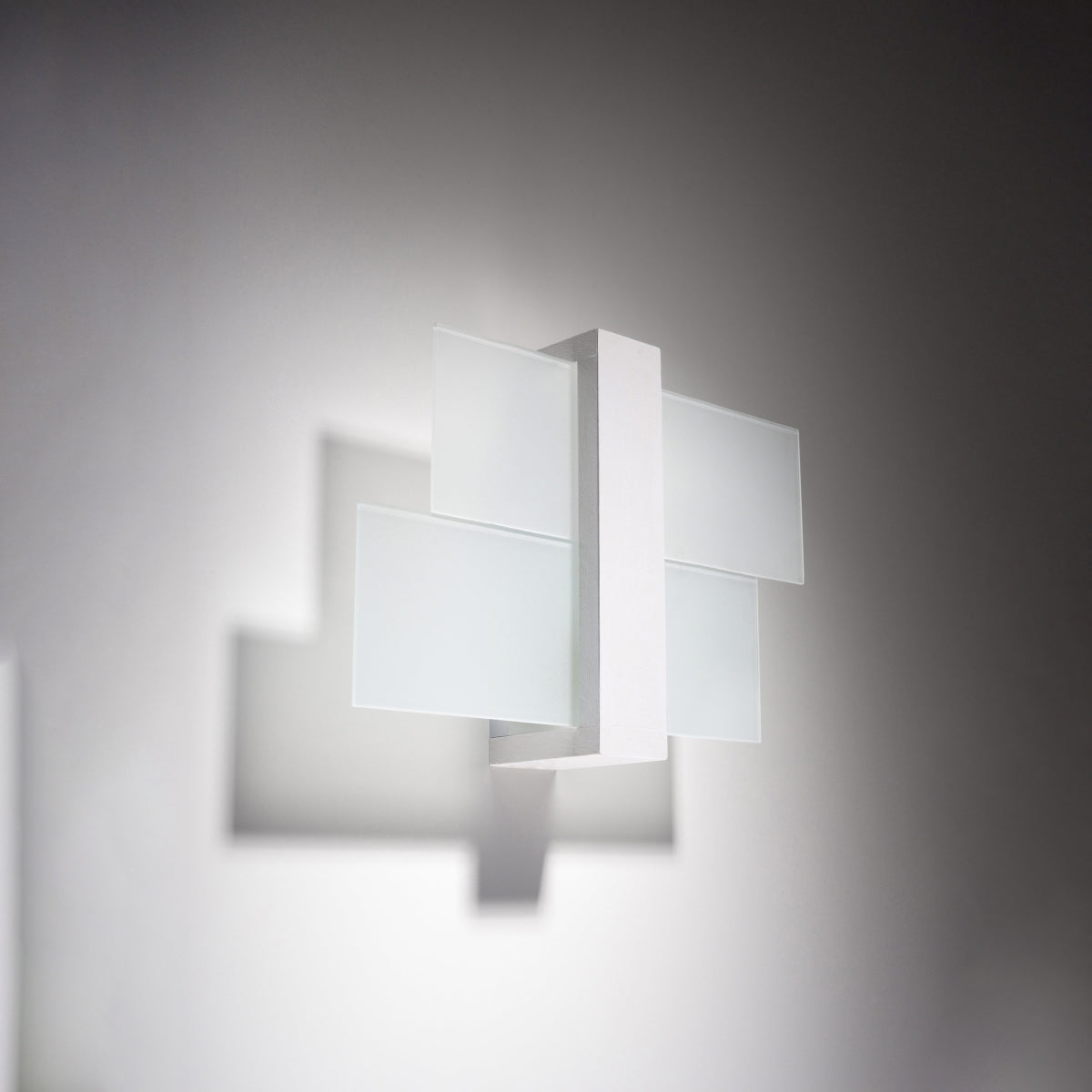 Feniks Modern Wall Lamp - E27 - Wood & Glass - White - 43x12x30 cm