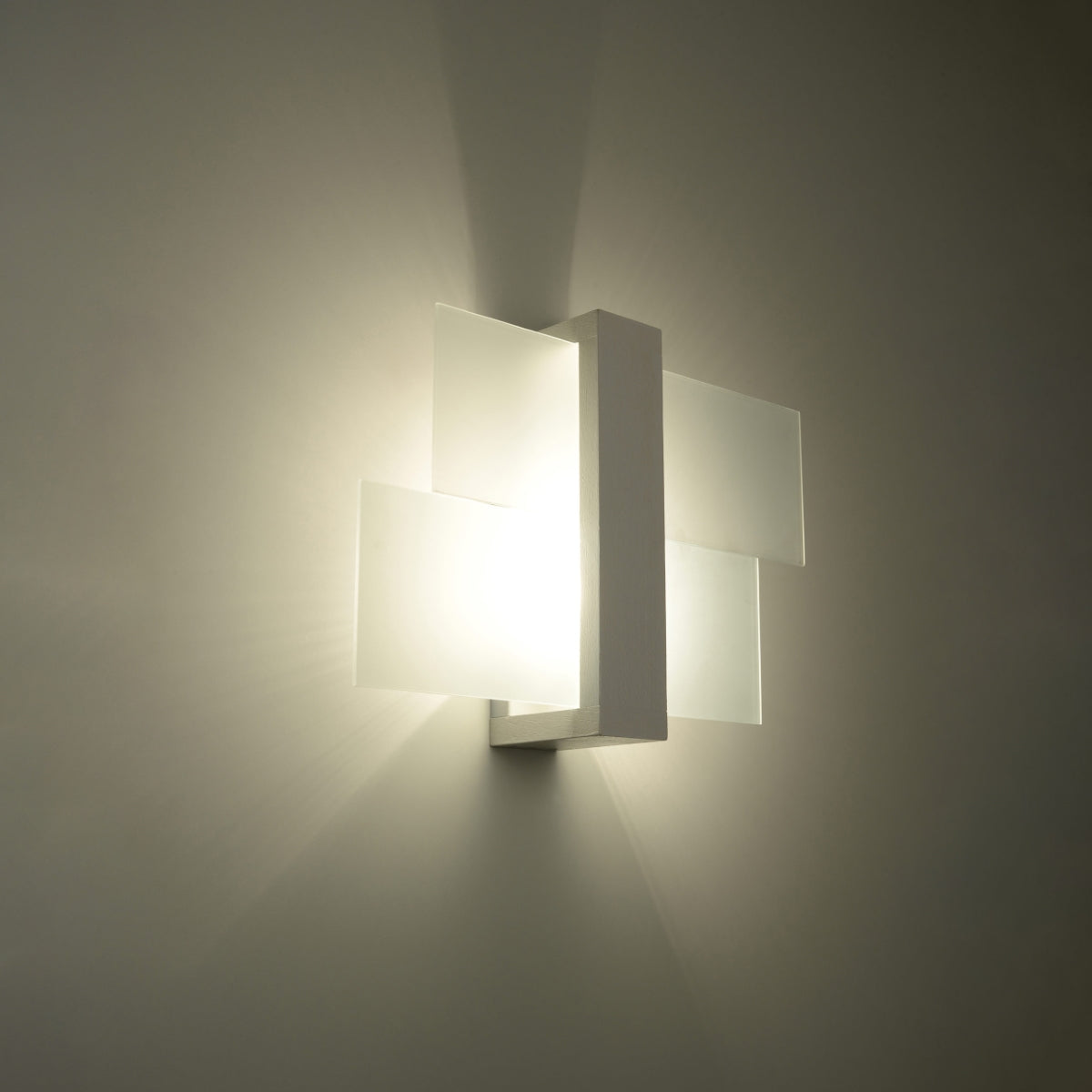 Feniks Modern Wall Lamp - E27 - Wood & Glass - White - 43x12x30 cm