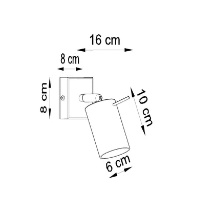 Ring Modern Spotlight - Adjustable GU10 Steel Light - White - 8x16x8 cm