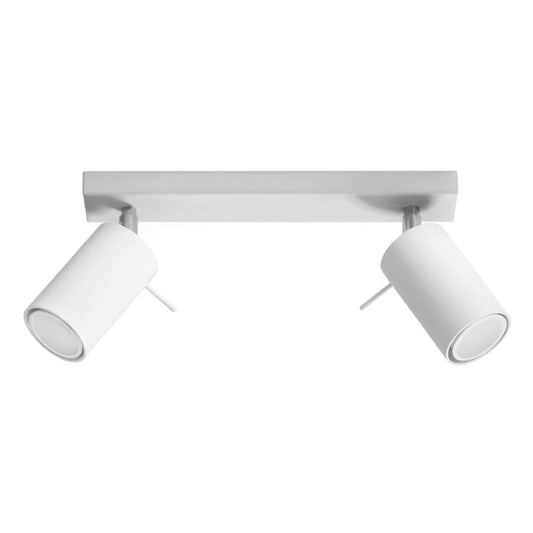 Ring 2-Light Adjustable Spotlight - Modern Steel Ceiling Lamp - White - 30x6x16 cm