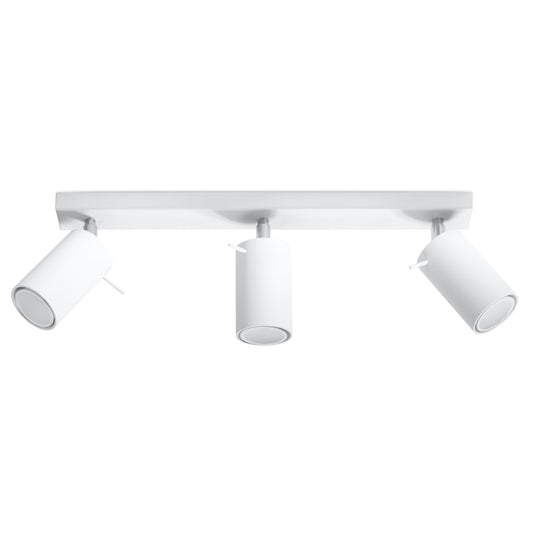 Ring 3-Light Adjustable Spotlight - Modern Steel Ceiling Lamp - White - 45x6x16 cm