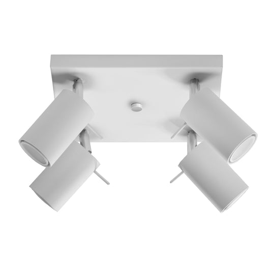 Ring 4-Light Adjustable Spotlight - Modern Steel Ceiling Lamp - White - 25x25x16 cm