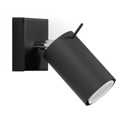 Ring Single Black Spotlight - Adjustable Modern Steel Ceiling Light - 8x16x8 cm